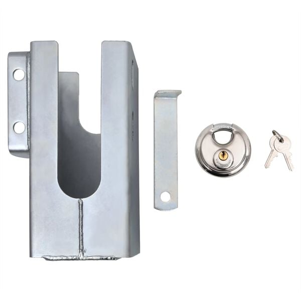 vidaXL Hitch Lock Silver 4.3x4.3x9.3" Steel