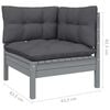 vidaXL Garden Lounge Set Grey, Anthracite Solid pinewood, 100% polyester