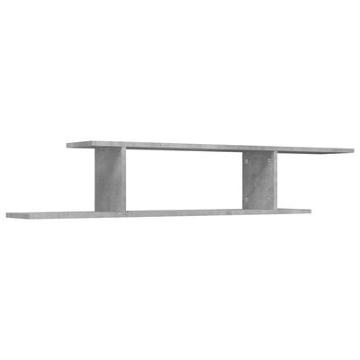 vidaXL Wall-Mounted TV Shelf Concrete Gray 49.2"x7.1"x9.1" Engineered Wood
