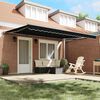 vidaXL Retractable Awning Black 177.17 x 118.11 in Polyester and Metal