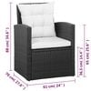 vidaXL Sofa Set Black and cream white