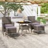 vidaXL Garden Dining Set Grey