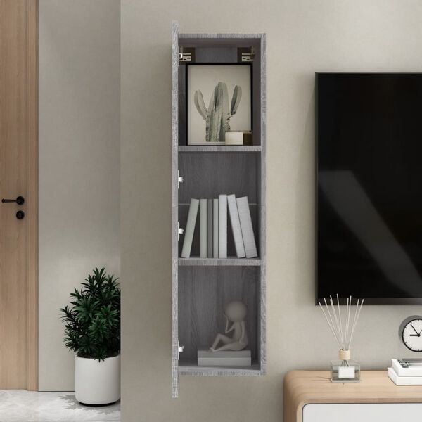 vidaXL Wall-mounted TV Cabinet Grey Sonoma Engineered wood Standard