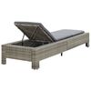 vidaXL Sun Lounger Grey rattan PE rattan, powder-coated steel