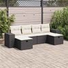 vidaXL Garden Sofa Set Black and Cream PE Rattan Medium
