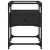 vidaXL Bedside Cabinet Set of 2 Black Engineered wood, steel, glass