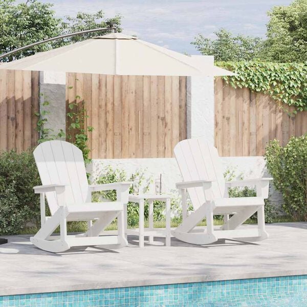 vidaXL Garden Lounge Set 3 pcs White HDPE