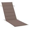 vidaXL Sunlounger With Table Taupe Solid acacia wood and polyester