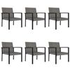 vidaXL Dining Set Grey and black, grey cushions