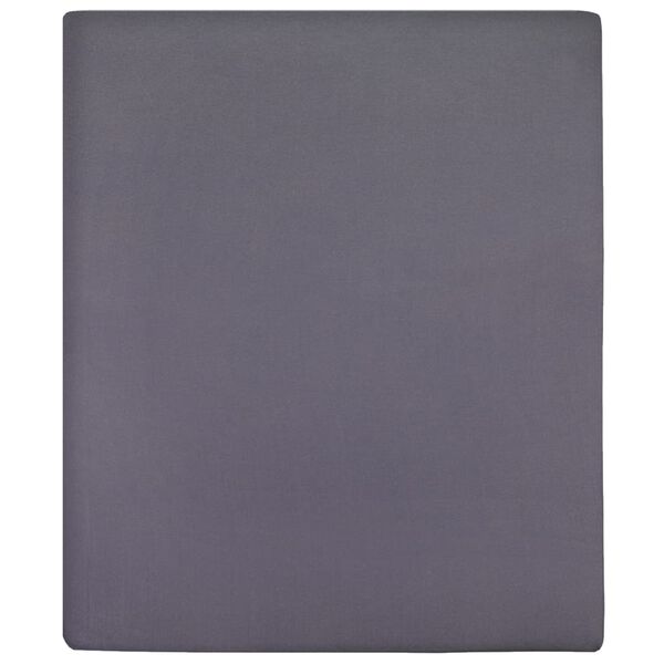 vidaXL Jersey Fitted Sheet Anthracite 100% Cotton 63 x 79 in