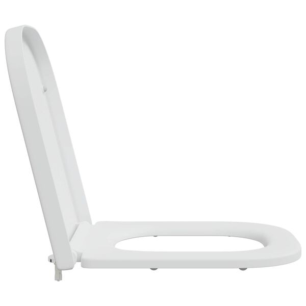 vidaXL Toilet Seat White 17.52 x 13.78 x 1.42 in Duroplast