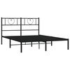 vidaXL Bed Frame Black Powder-Coated Steel Full Bed Frame Rectangular