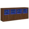 vidaXL Sideboard Brown Oak Engineered wood, Glass Large Buffet