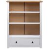 vidaXL Bookcase White and natural wood Solid pine wood Medium Bookcase
