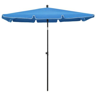 vidaXL Garden Parasol with Pole 82.7"x55.1" Azure Blue
