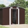 vidaXL Garden Shed Brown Galvanized steel Large Garden Shed