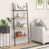 vidaXL Leaning Shelf Light brown and black Engineered wood and steel