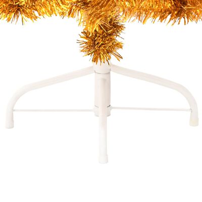 vidaXL Artificial Half Christmas Tree with Stand Gold 5 ft PVC