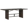 vidaXL Garden Table Brown Poly Rattan, Powder-Coated Steel, Tempered Glass