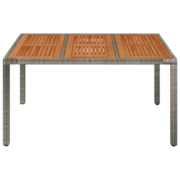 vidaXL Garden Table With Wooden Top Grey