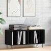 vidaXL Record Cabinet with Shelf Black Oak 39.37 x 14.96 x 18.90 in