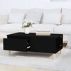 vidaXL Coffee Table Black Engineered wood, Solid eucalyptus wood Medium