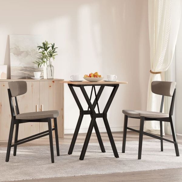 vidaXL Dining Table Leg Black Powder-coated steel Standard Durable