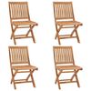 vidaXL Folding Patio Chairs with Cushions 4 pcs Solid Teak Wood