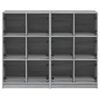 vidaXL Bookcase Grey Sonoma Engineered wood, Glass Large Bookcase