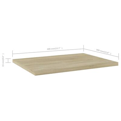 vidaXL Bookshelf Boards 4 pcs Sonoma Oak 15.7"x11.8"x0.6" Engineered Wood