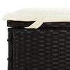vidaXL Sunbed Black PE Rattan, Powder-Coated Steel, 100% Polyester Double