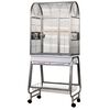 Sturdy Parrot Cage Grey Metal Large Wheels/casters Parrot Cage