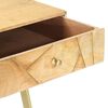 vidaXL Writing Desk Natural with Brass Solid Mango Wood and Steel