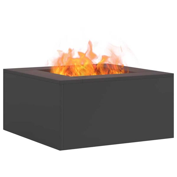 vidaXL Fire Pit Black 23.62 x 23.62 x 11.81 in Steel