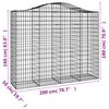 vidaXL Gabion Basket Set of 3 Silver Galvanized Iron