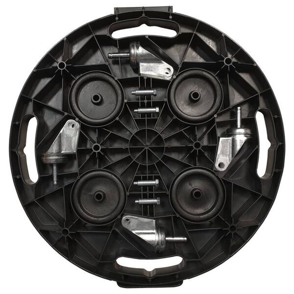 vidaXL Plant Trolley Black Polypropylene, Steel Rotatable Plant Trolley