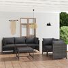 vidaXL Garden Lounge Set Grey PE (polyethylene) rattan, powder-coated steel