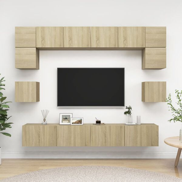 vidaXL TV Cabinet Set Sonoma oak Engineered wood TV Cabinet Set