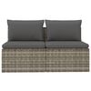 vidaXL 2-seater Garden Sofa Grey Poly rattan 2-Seater Adjustable Feet