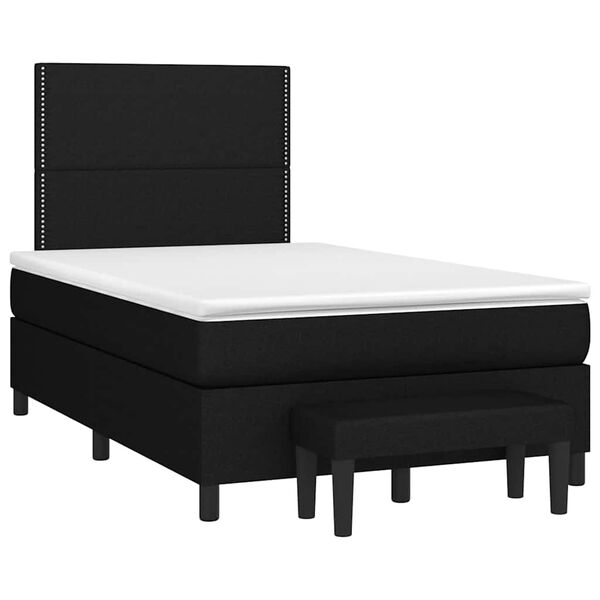 vidaXL Box Spring Bed with Mattress Black, White