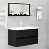 vidaXL Bathroom Mirror Black 31.5"x4.1"x14.6" Engineered Wood