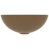 vidaXL Bathroom Sink Ceramic Matt Cream Round