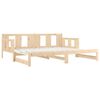vidaXL Pull-out Day Bed Natural Pine Solid Pine Wood Full Convertible