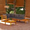 vidaXL Garden Lounge Set Dark grey, Natural wood