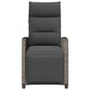 vidaXL Reclining Garden Chair Grey PE rattan, powder-coated steel Medium