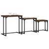 vidaXL Nesting Coffee Table Brown Oak Engineered Wood, Metal