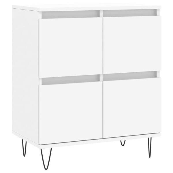 vidaXL Sideboard White Engineered wood, Iron Medium Sideboard