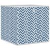 vidaXL Foldable Storage Box Set of 10 Blue with chevron pattern