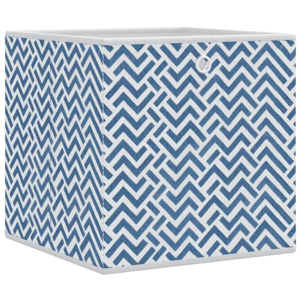 vidaXL Foldable Storage Box Set of 10 Blue with chevron pattern
