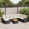 vidaXL Garden Sofa Set Black, Cream white